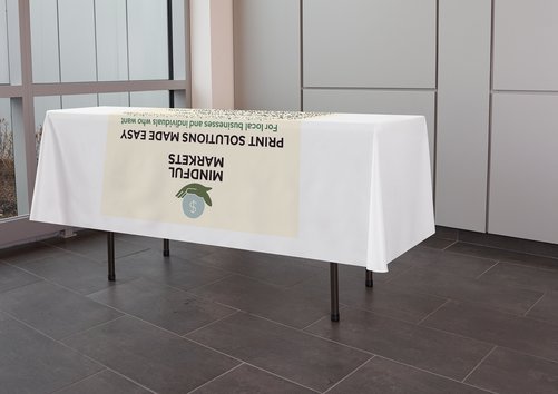 Table Cloth with Your Brand -260x150cm Fits 4ft Tables