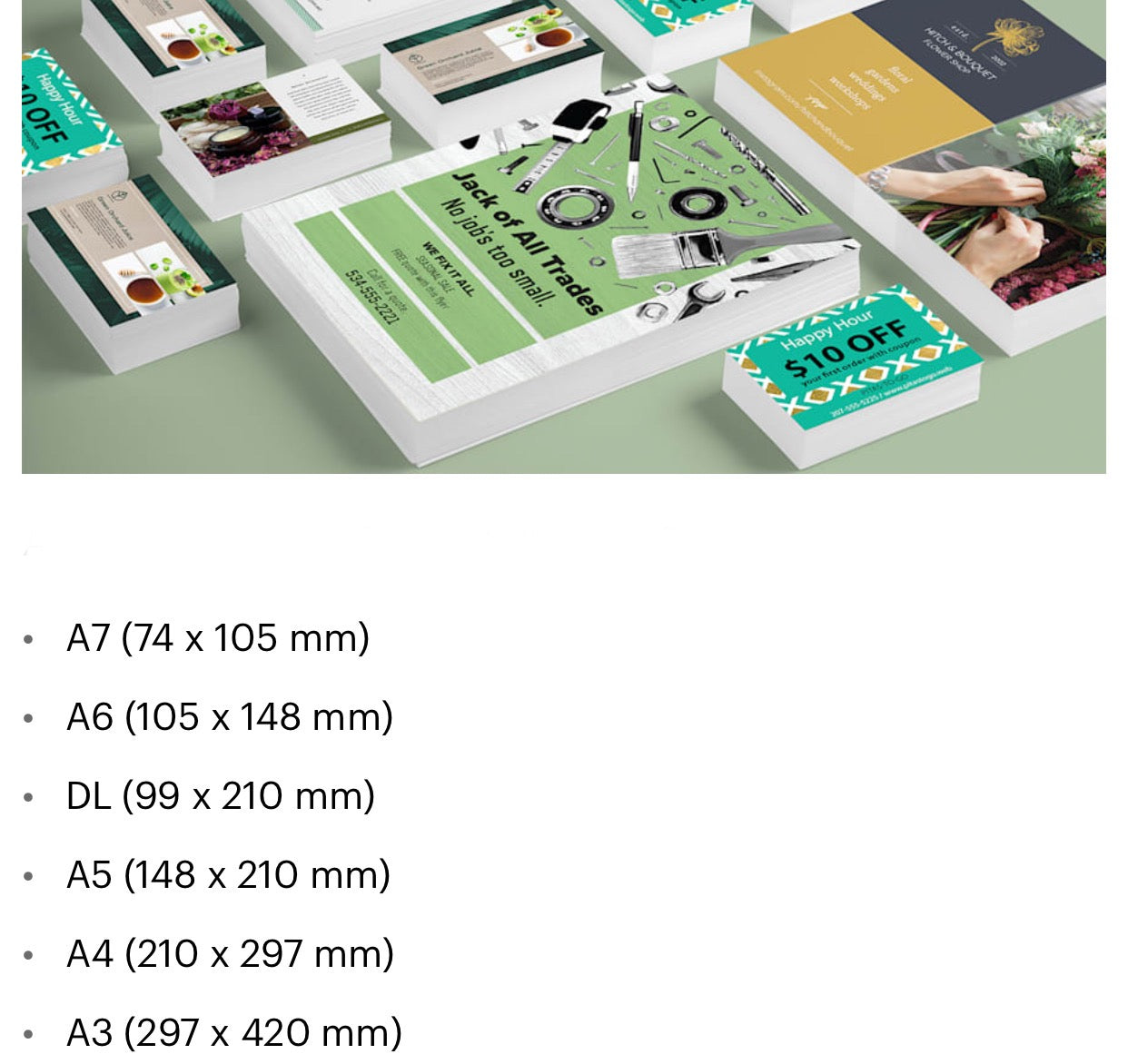 MARKETING. MENU'S & MUST HAVE PRINTS