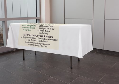 Table Cloth with Your Brand -260x150cm Fits 4ft Tables